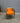 74813 Vintage Accent Chair with Cane Back and Orange Velvet Cushion