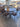 22988 Vintage Round Dining Table Set with Iron Chairs
