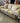 62781 Beige Suede Three-Seater Sofa with Nailhead Trim