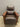 89662 Classic Brown Leather Recliner with Wooden Arms