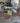 94493 Elegant Glass Top Dining Table with Cushion Chairs