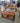 50406 Rustic Wood Coffee Table with Glass Inlay