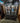77826 Vintage Black China Cabinet with Glass Doors