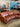 55632 Contemporary Brown Leather Curved Sofa