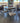 10801 Round Metal Dining Table Set with Stone Top and Upholstered Chairs