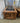 39696 Vintage Glass Top Wooden End Table
