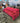 90112 Red Upholstered Three-Seater Sofa