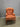 58574 Vintage Wingback Armchair with Orange Upholstery