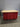 95370 Vintage Red Kitchen Cabinet with Wood Countertop