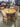 20499 Rustic Oak Dining Set with Cushioned Chairs