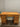 49388 Vintage Wooden Desk with Brass Hardware