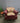 44911 Vintage Red Leather Armchair with Patterned Cushion