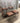 50293 Set of 5 Rustic Iron Dining Chairs with Leather Cushions