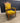 88120 Vintage Wooden Accent Chair with Yellow Velvet Upholstery