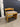 52434 Vintage Wooden Bench with Striped Upholstery