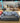 81577 Blue Fabric Upholstered Potterybarn Sofa