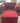 98681 Plush Red Armchair with Ottoman