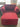 98681 Plush Red Armchair with Ottoman