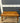 95031 Vintage Wooden Coffee Table with Brass Accents