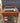 10036 Vintage Glass-Top Wooden Side Table