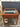 10036 Vintage Glass-Top Wooden Side Table