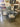 28721 Metal Patio Dining Set with Glass Top and Cushioned Chairs