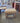 11268 Vintage Wooden Framed Ottoman with Beige Upholstery