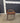 98071 Vintage Wooden Side Table with Glass Top