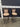 80404 Set of Two Bronze Metal Bar Stools with Tan Suede Cushions
