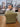 45298 Vintage Olive Green Studded Ottoman