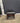 38109 Vintage Wooden Stool with Black Cushion