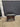 38109 Vintage Wooden Stool with Black Cushion