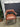 64279 Vintage Wooden Armchair with Leather Upholstery