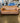78325 Vintage Striped Upholstered Sofa with Wood Trim