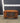 56762 Vintage Wood and Glass Media Cabinet