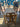 53073 Vintage Wooden Dining Set with Cushion Seats