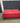 78229 Red Suede Ottoman with Wooden Legs