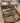 73712 Vintage Wooden Coffee and End Tables with Glass Inlays
