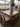 01590 Rustic Wood Dining Table Set with Cushioned Chairs