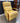 76907 Vintage Yellow Leather Recliner Chair