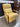 76907 Vintage Yellow Leather Recliner Chair