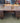42916 Vintage Brown Wood Office Desk with Double Drawers