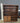 57022 Vintage Dark Wood Bookshelf with Cabinet