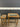 55461 Vintage Wooden Nesting Tables with Glass Tops