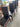 62740 Set of Four Black Faux Leather Dining Chairs