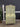 50196 Vintage Green Secretary Desk with Gold Accents