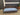80114 Vintage Wooden Sofa with Blue Cushions