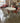 94487 Vintage White Wrought Iron Patio Dining Set with Rust Cushions
