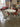 94487 Vintage White Wrought Iron Patio Dining Set with Rust Cushions