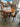 42587 Vintage Wooden Dining Table Set with Four Chairs